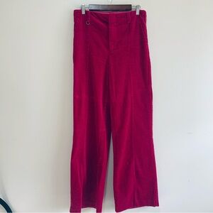 Ett Twa Anthropologie Hot Pink High Rise Corduroy pants size 30 tall
